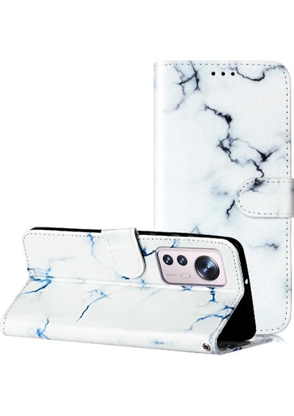 Xiaomi 12 Lite Için Flip Case Manyetik Mermer Desen Kart Yuvaları Tutucu Pu (Yurt Dışından) fırsatları