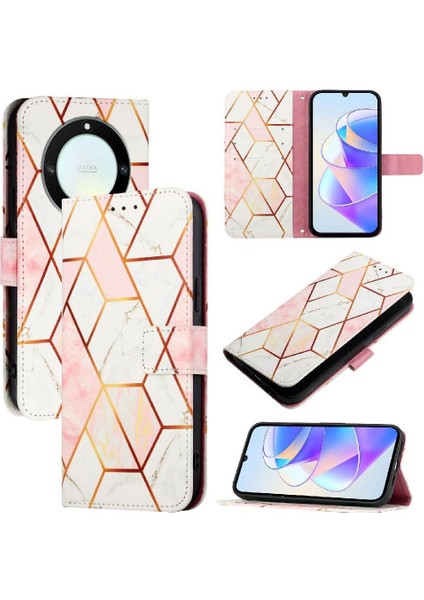 Onur Için Kılıf Sihirli 5 Lite Mermer Desen Kickstand Pu Deri Cüzdan (Yurt Dışından)