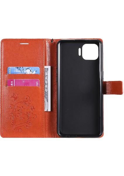 Oppo F17 Pro Için Flip Case Darbeye Kapak Kart Yuvası Standı ile Pu Çevirin (Yurt Dışından)