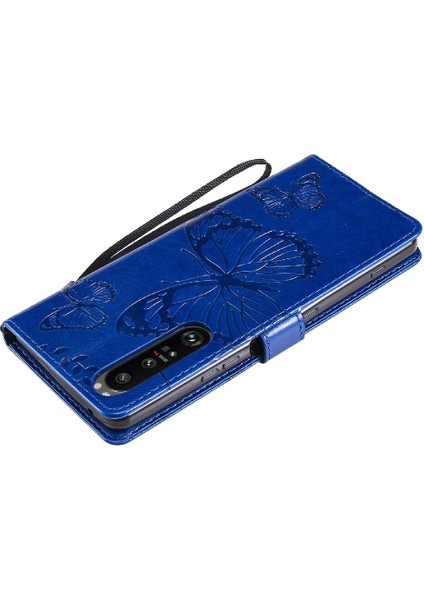 Kart Yuvası Standı ile Sony Xperia 1 Iii Için Flip Case Pu Deri Manyetik (Yurt Dışından)