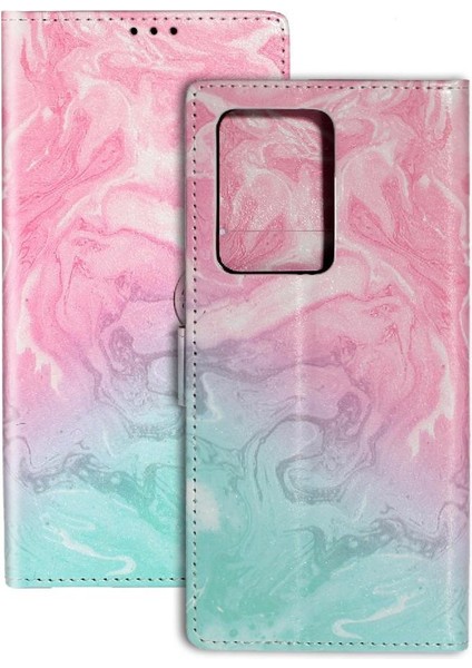 Samsung Galaxy S20 Artı Pu Deri Cüzdan Manyetik Mermer Için Flip Case (Yurt Dışından)