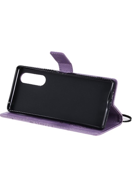 Sony Xperia 5 Flip Kickstand Manyetik Kapak Pu Deri ile Flip Case (Yurt Dışından)