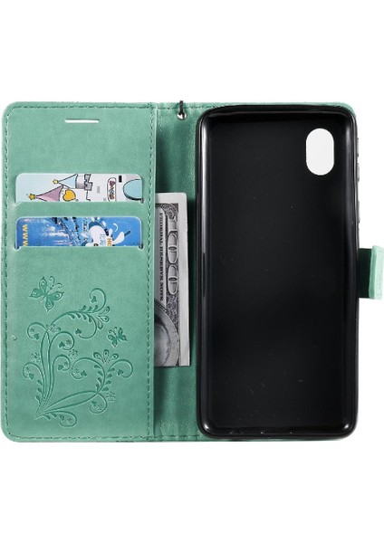 Kart Yuvası Standı ile Samsung Galaxy A01 Çekirdek Için Flip Case Pu Deri Flip (Yurt Dışından)