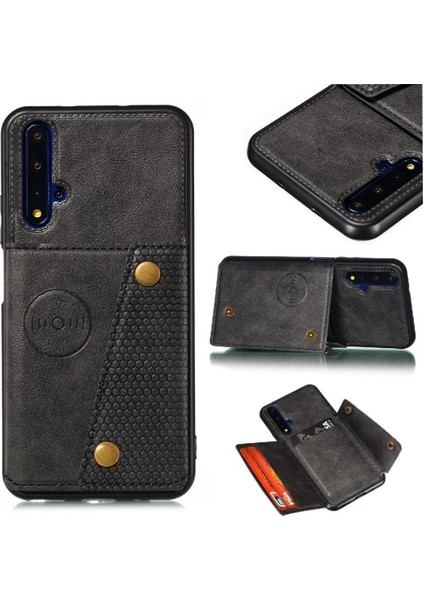 Cüzdan Kılıf Için Huawei Nova 5t Kickstand Buit Demir Darbeye Cüzdan (Yurt Dışından)