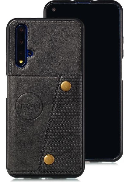 Cüzdan Kılıf Için Huawei Nova 5t Kickstand Buit Demir Darbeye Cüzdan (Yurt Dışından) modelleri