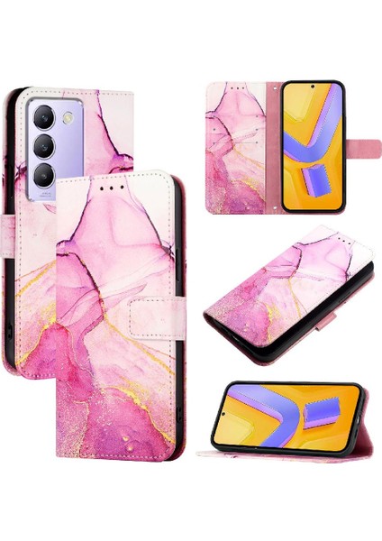 Vivo Y200E 5g Pu Deri Mermer Desen Cüzdan Kickstand Için Kılıf (Yurt Dışından) fiyatları