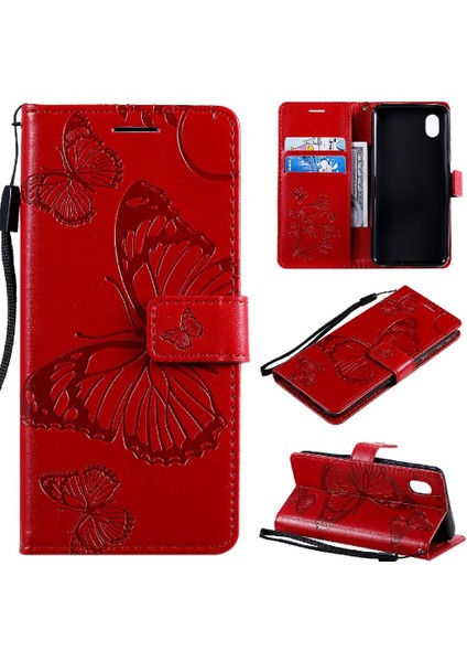 Kart Yuvası Standı ile Samsung Galaxy A01 Çekirdek Için Flip Case Pu Deri Flip (Yurt Dışından)