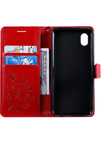 Kart Yuvası Standı ile Samsung Galaxy A01 Çekirdek Için Flip Case Pu Deri Flip (Yurt Dışından)