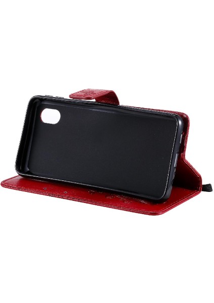 Kart Yuvası Standı ile Samsung Galaxy A01 Çekirdek Için Flip Case Pu Deri Flip (Yurt Dışından)