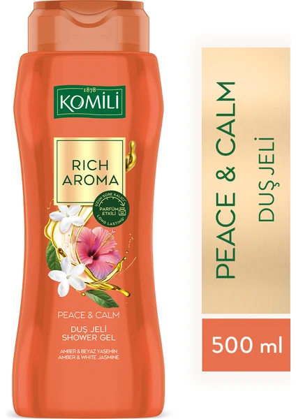 Rich Aroma Peace&calm Duş Jeli - Amber&beyaz Yasemin - Kalıcı Parfüm Etkili - Vegan - 500 ml