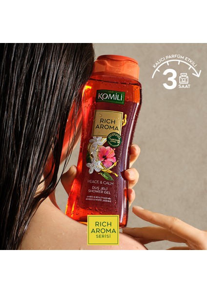 Rich Aroma Peace&calm Duş Jeli - Amber&beyaz Yasemin - Kalıcı Parfüm Etkili - Vegan - 500 ml