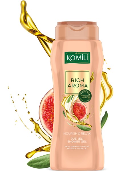 Rich Aroma Nourish&relax Duş Jeli - Incir Çekirdeği&zeytinyağı - Kalıcı Parfüm ETKILI-500 ml