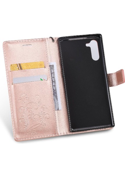 Samsung Galaxy Not 10 Için Kılıf Pu Deri Darbeye Kapak Flip Kickstand (Yurt Dışından)