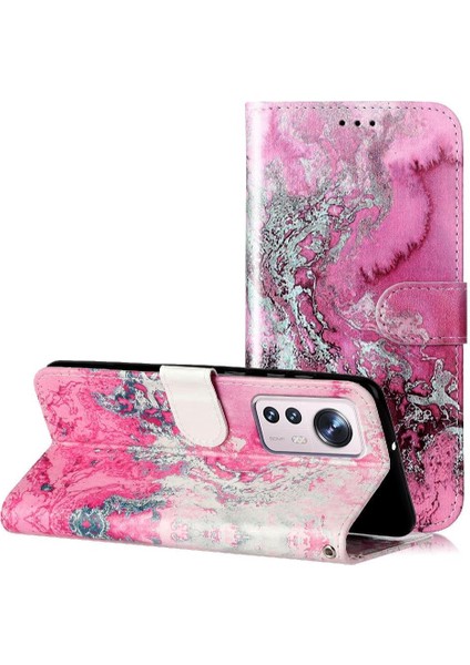 Xiaomi 12 Lite Için Flip Case Manyetik Mermer Desen Kart Yuvaları Tutucu Pu (Yurt Dışından) fırsatları