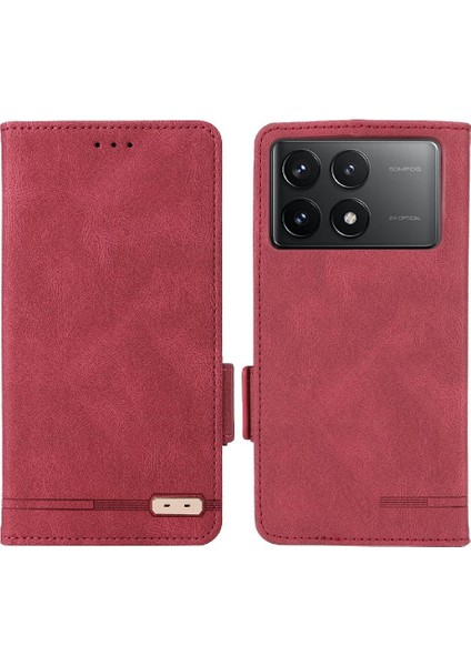 Xiaomi Poco F6 Pro Deri Kart Tutucu ile Folio Flip Case (Yurt Dışından)
