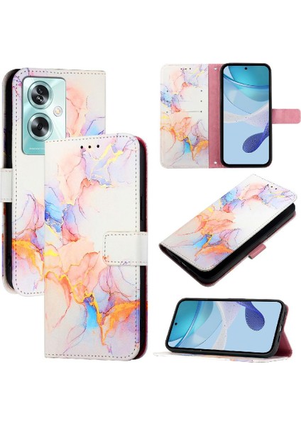 Oppo A2 5g Pu Deri Cüzdan Mermer Desen Kickstand Için Kılıf (Yurt Dışından)