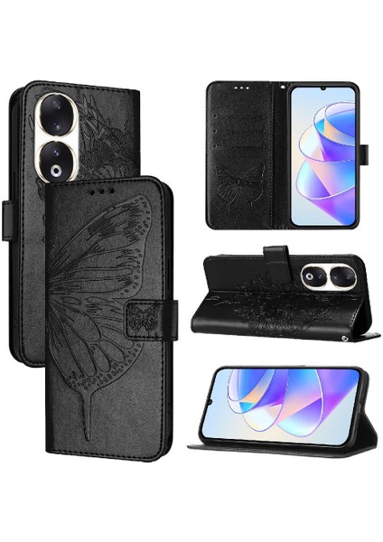Onur Için Kılıf 90 5g Manyetik Premium Deri Kabartma Kelebek Flip (Yurt Dışından)