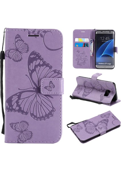 Samsung Galaxy S7 Kenar Flip Kickstand Darbeye Kapak Pu Deri (Yurt Dışından)
