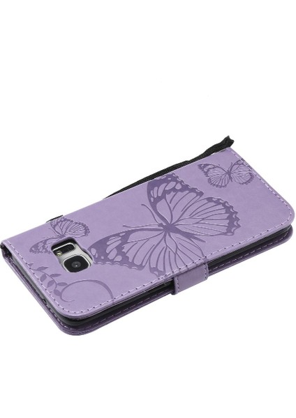 Samsung Galaxy S7 Kenar Flip Kickstand Darbeye Kapak Pu Deri (Yurt Dışından)