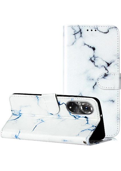 Huawei Nova 9 Için Flip Case Manyetik Kart Yuvaları Tutucu Mermer Desen Tam (Yurt Dışından) indirimleri