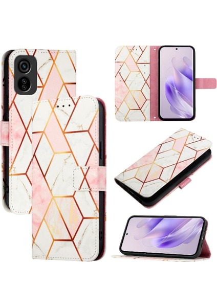 Tecno Pop 6c Mermer Desen Kickstand Cüzdan Pu Deri Için Kılıf (Yurt Dışından)