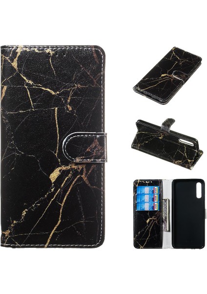 Samsung Galaxy A70 Için Flip Case Kart Yuvaları Tutucu Mermer Desen Manyetik (Yurt Dışından)
