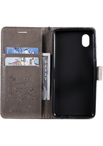 Kart Yuvası Standı ile Samsung Galaxy A01 Çekirdek Için Flip Case Pu Deri Flip (Yurt Dışından)