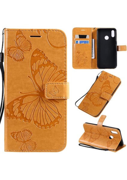 Kart Yuvası Standı ile Realme 3 Flip Kickstand Için Flip Case Darbeye Pu (Yurt Dışından)