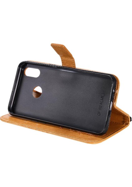 Kart Yuvası Standı ile Realme 3 Flip Kickstand Için Flip Case Darbeye Pu (Yurt Dışından) indirimleri