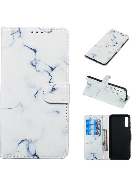 Samsung Galaxy A70 Için Flip Case Kart Yuvaları Tutucu Mermer Desen Manyetik (Yurt Dışından)