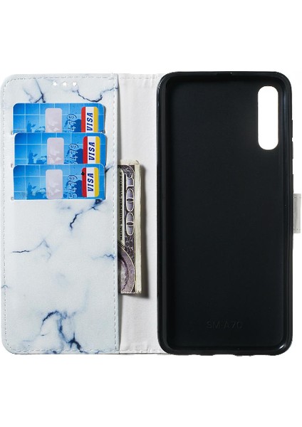 Samsung Galaxy A70 Için Flip Case Kart Yuvaları Tutucu Mermer Desen Manyetik (Yurt Dışından) indirimleri