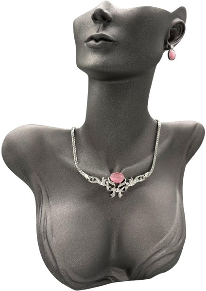 Yerli Üretim Polyester Malzeme Gri Renk 33.5 / 26 cm Takı Sergileme Mankeni