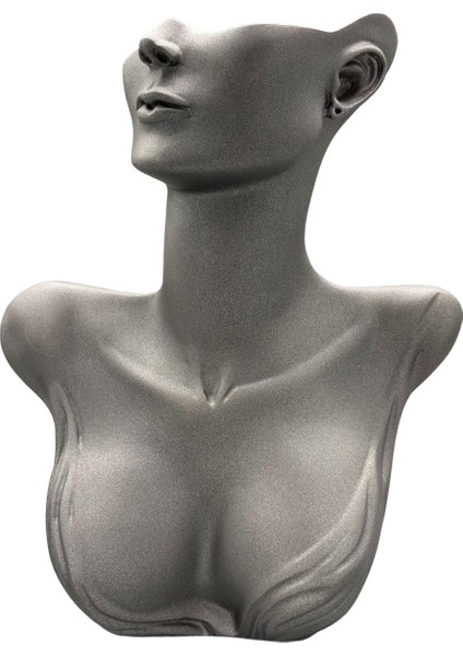 Yerli Üretim Polyester Malzeme Gri Renk 33.5 / 26 cm Takı Sergileme Mankeni fırsatları