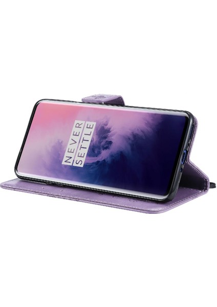 Kart Yuvası Standı ile Oneplus 7 Pro Için Flip Case Pu Deri Flip Kickstand (Yurt Dışından)