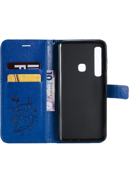 Samsung Galaxy A9 2018 Için Flip Case Manyetik Kapak Pu ile Kickstand Çevirin (Yurt Dışından)