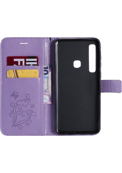 Samsung Galaxy A9 2018 Için Flip Case Manyetik Kapak Pu ile Kickstand Çevirin (Yurt Dışından)