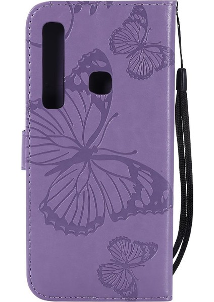 Samsung Galaxy A9 2018 Için Flip Case Manyetik Kapak Pu ile Kickstand Çevirin (Yurt Dışından)
