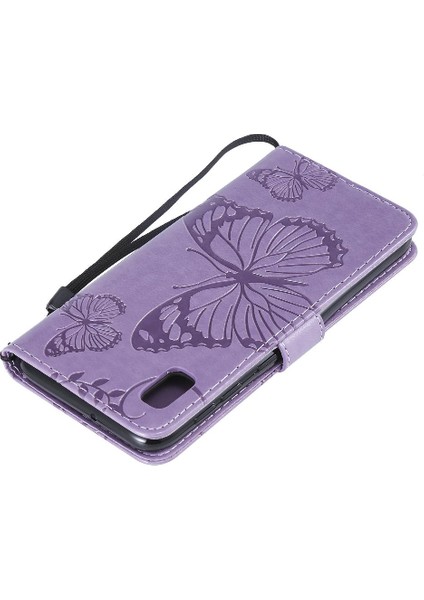 Samsung Galaxy A10E Için Flip Case Kart Yuvası Standı ile Kickstand Pu Çevirin (Yurt Dışından)