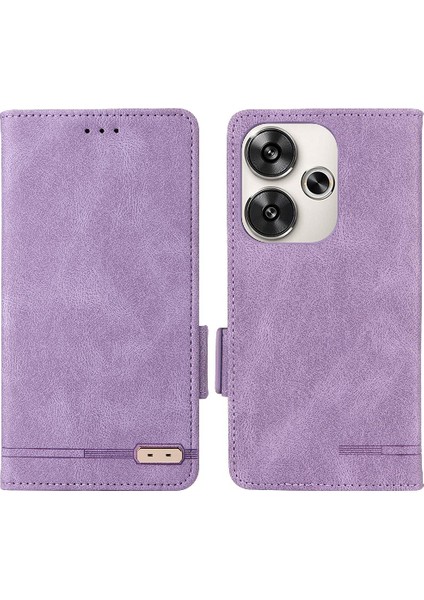 Xiaomi Poco F6 Deri Folio Flip Case Manyetik Karbon Fiber (Yurt Dışından)
