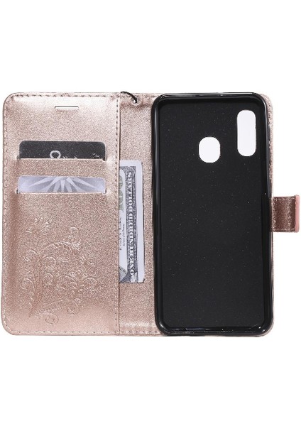 Kart Yuvası Standı Pu ile Samsung Galaxy A20E Darbeye Kapak Için Flip Case (Yurt Dışından) modelleri