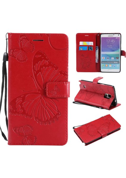 Samsung Galaxy Not 4 Için Kılıf Pu Deri Flip Kickstand Darbeye Kapak (Yurt Dışından)