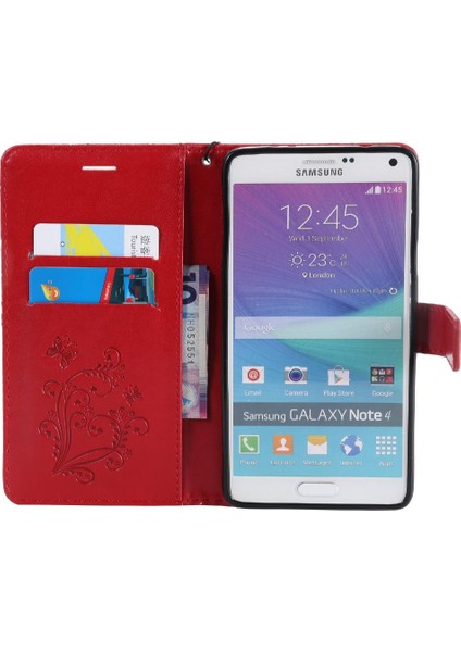Samsung Galaxy Not 4 Için Kılıf Pu Deri Flip Kickstand Darbeye Kapak (Yurt Dışından)