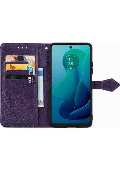 Manyi Mall Motorola Moto G 2024 Flip Kapak Için Kılıf Darbeye Basit Iş Durum (Yurt Dışından)