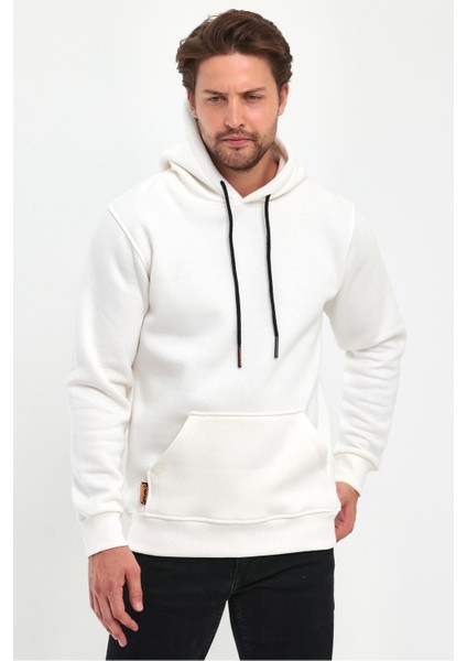 Erkek 3 Iplik Kapşonlu Oversize Sweatshirt