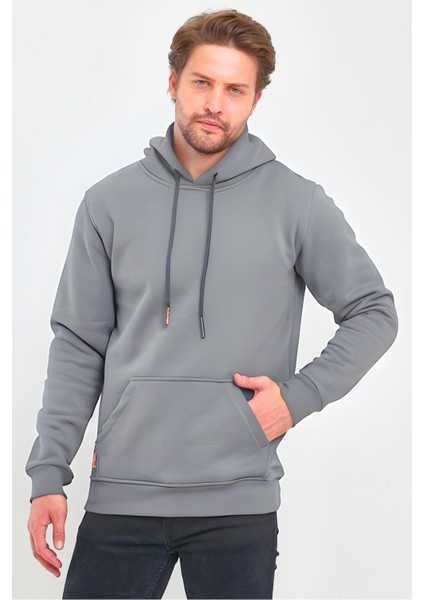 Erkek 3 Iplik Kapşonlu Oversize Sweatshirt