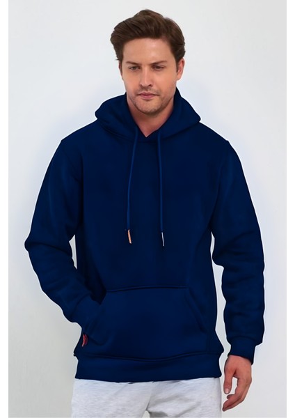 Erkek 3 Iplik Kapşonlu Oversize Sweatshirt