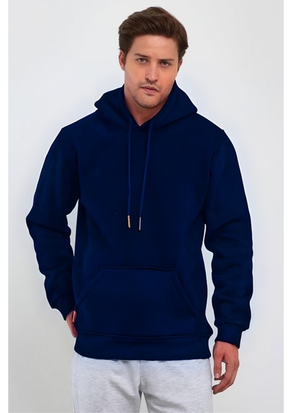 Erkek 3 Iplik Kapşonlu Oversize Sweatshirt