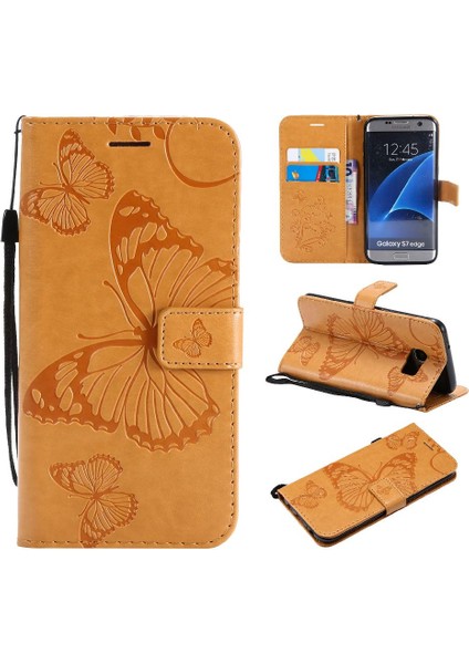 Samsung Galaxy S7 Kenar Flip Kickstand Darbeye Kapak Pu Deri (Yurt Dışından)