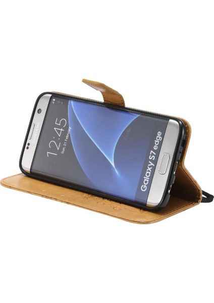 Samsung Galaxy S7 Kenar Flip Kickstand Darbeye Kapak Pu Deri (Yurt Dışından)