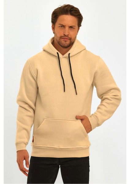 Erkek 3 Iplik Kapşonlu Oversize Sweatshirt